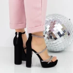 Női szandál sarok és platform 2XKK77 Fekete » MeiShoes.ro