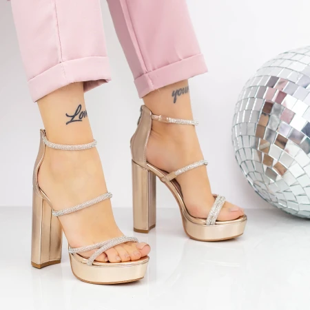 Női szandál sarok és platform 2XKK77 Pezsgő » MeiShoes.ro