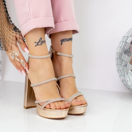 Női szandál sarok és platform 2XKK77 Pezsgő » MeiShoes.ro