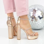 Női szandál sarok és platform 2XKK77 Pezsgő » MeiShoes.ro
