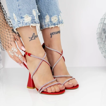 Vastag sarkú női szandál 2BD35 Piros » MeiShoes.ro