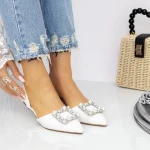 Női balerina cipő BY62-1 Fehér » MeiShoes.ro