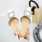 Női balerina cipő BY62-1 Fehér » MeiShoes.ro