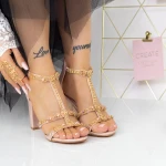 Vastag sarkú női szandál 2XKK117 Pezsgő » MeiShoes.ro
