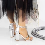 Vastag sarkú női szandál 2XKK117 Ezüst » MeiShoes.ro