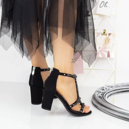 Vastag sarkú női szandál 2XKK117 Fekete » MeiShoes.ro