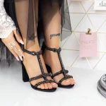 Vastag sarkú női szandál 2XKK117 Fekete » MeiShoes.ro