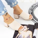 Női sarkú papucs M325-1 Bézs » MeiShoes.ro