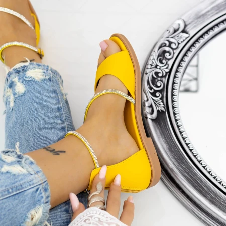 Női alacsony sarkú szandál 2HXS18 Sárga » MeiShoes.ro