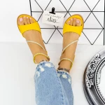 Női alacsony sarkú szandál 2HXS18 Sárga » MeiShoes.ro