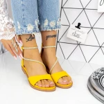 Női alacsony sarkú szandál 2HXS18 Sárga » MeiShoes.ro