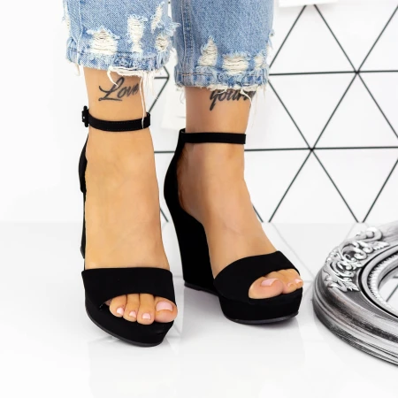 Női platform szandál 2HXS23 Fekete » MeiShoes.ro