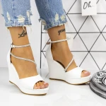 Női platform szandál 2HXS26 Fehér » MeiShoes.ro