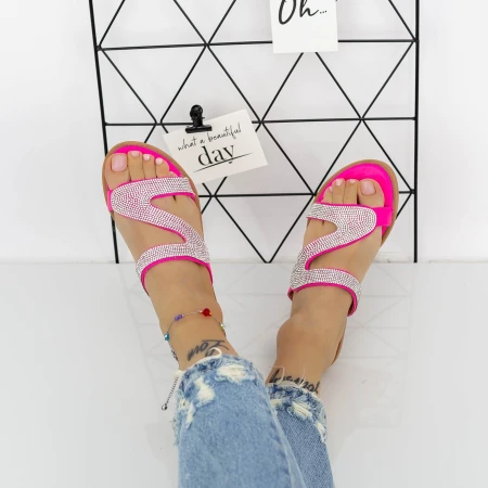 Női papucs alacsony talppal 2HXS27 Rózsaszín » MeiShoes.ro