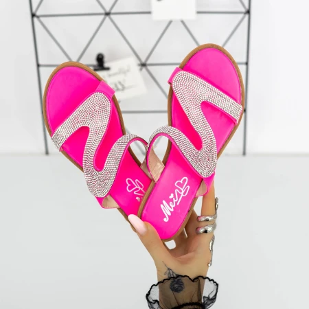 Női papucs alacsony talppal 2HXS27 Rózsaszín » MeiShoes.ro