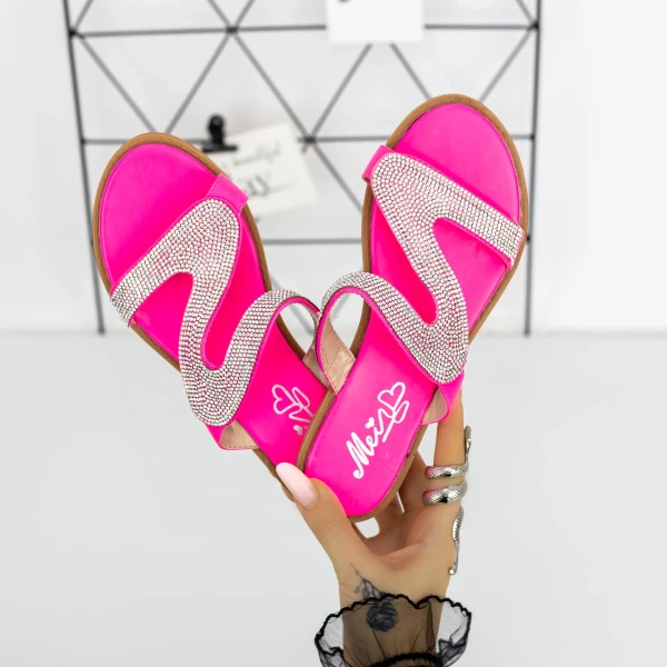 Női papucs alacsony talppal 2HXS27 Rózsaszín » MeiShoes.ro