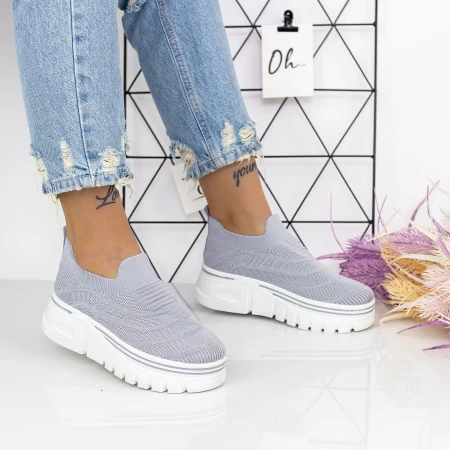 Női sportcipő platformmal 2W1 Szürke » MeiShoes.ro