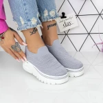 Női sportcipő platformmal 2W1 Szürke » MeiShoes.ro