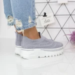 Női sportcipő platformmal 2W1 Szürke » MeiShoes.ro
