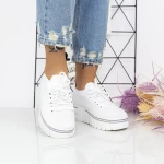 Női sportcipő platformmal 2W2 Fehér » MeiShoes.ro