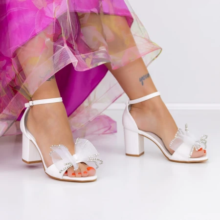 Vastag sarkú női szandál 3XKK25 Fehér » MeiShoes.ro