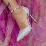 Stiletto cipő 3DC23 Ezüst » MeiShoes.ro