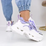 Női sportcipő platformmal 2138 Lila » MeiShoes.ro