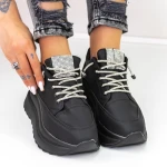 Női sportcipő platformmal 3WL3 Fekete » MeiShoes.ro