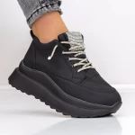 Női sportcipő platformmal 3WL3 Fekete » MeiShoes.ro
