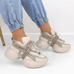 Női sportcipő platformmal M8 Barna » MeiShoes.ro