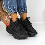 Női sportcipő platformmal 3WL5 Fekete » MeiShoes.ro