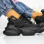 Női sportcipő platformmal 3WL5 Fekete » MeiShoes.ro
