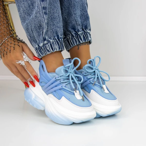 Női sportcipő platformmal 3WL5 Kék » MeiShoes.ro