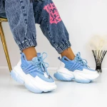 Női sportcipő platformmal 3WL5 Kék » MeiShoes.ro