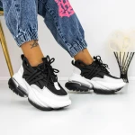 Női sportcipő platformmal 3WL5 Fekete-Fehér » MeiShoes.ro