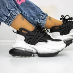 Női sportcipő platformmal 3WL5 Fekete-Fehér » MeiShoes.ro