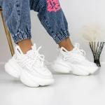 Női sportcipő platformmal 3WL5 Fehér » MeiShoes.ro