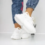 Női sportcipő platformmal 3WL5 Fehér » MeiShoes.ro