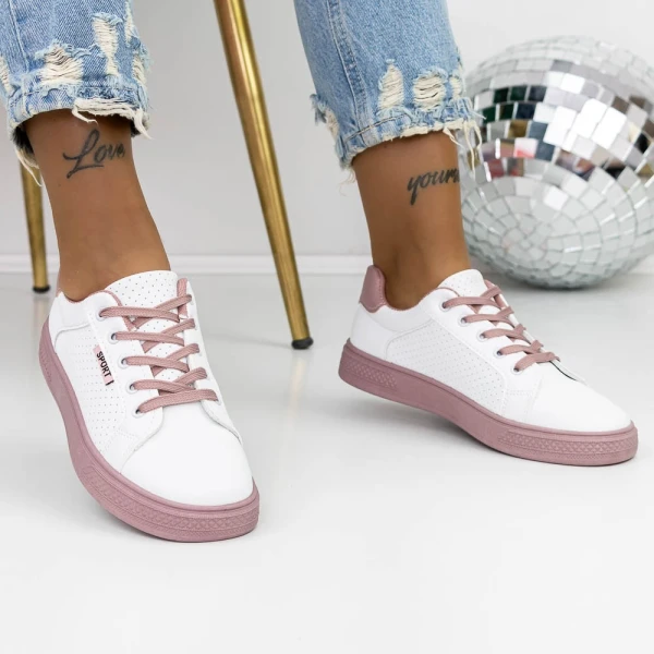 Női tornacipő 961 Rózsaszín-Fehér » MeiShoes.ro