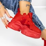 Női sportcipő platformmal 8252 Piros » MeiShoes.ro