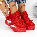 Női sportcipő platformmal 8252 Piros » MeiShoes.ro