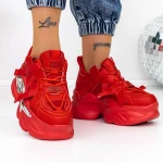 Női sportcipő platformmal 8252 Piros » MeiShoes.ro
