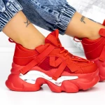 Női sportcipő platformmal 8252 Piros » MeiShoes.ro