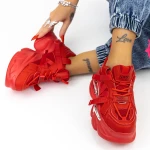 Női sportcipő platformmal 8252 Piros » MeiShoes.ro