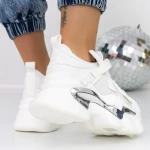 Női sportcipő platformmal 8252 Fehér » MeiShoes.ro