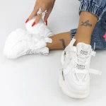 Női sportcipő platformmal 8252 Fehér » MeiShoes.ro