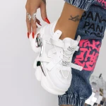 Női sportcipő platformmal 8252 Fehér » MeiShoes.ro