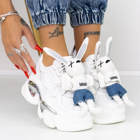 Női sportcipő platformmal 8233 Fehér » MeiShoes.ro
