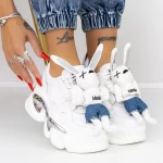 Női sportcipő platformmal 8233 Fehér » MeiShoes.ro
