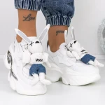 Női sportcipő platformmal 8233 Fehér » MeiShoes.ro
